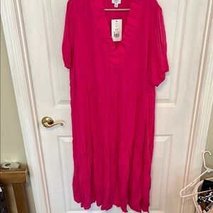 Crown & Ivy Pink Ruffled Tiered Sundress